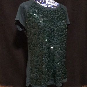 Loft sequin top with zipper in back